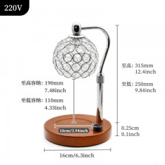 BAILI lampe de table d'aromathérapie avec support de lampe en bambou et bois lampe à cire fondue