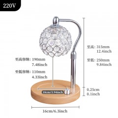 BAILI lampe de table d'aromathérapie avec support de lampe en bambou et bois lampe à cire fondue