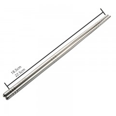 Baguettes chinoises en acier inoxydable 18,5 cm/22,5 cm
