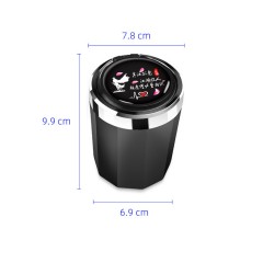 Cendrier de voiture en acier inoxydable avec couvercle et lumineux