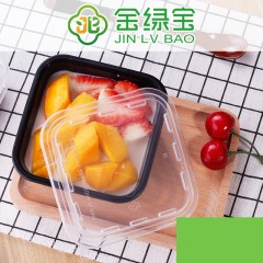 Boîte alimentaire jetable en plastique épaissi transparent/noir