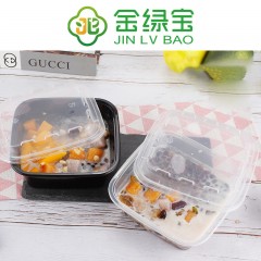 Boîte alimentaire jetable en plastique épaissi transparent/noir