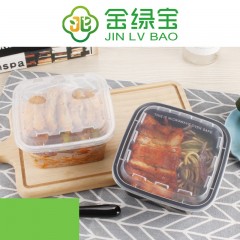 Boîte alimentaire jetable en plastique épaissi transparent/noir