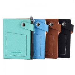 Elfinbook mini cahier carnet de note intelligent Effaçable couverture en cuir 120 pages