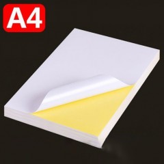 Papier Autocollant blanc brillant A4