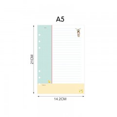 A5/A6 Papier de recharge pour carnet 6 anneaux