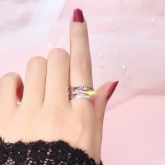 Bague ouvert réglable style croisé simple