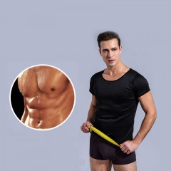 Body shaper homme à manches courtes col rond élastique