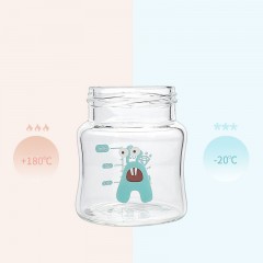 Biberon en verre à large ouverture avec tétine en silicone pour bébé