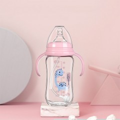 Biberon en verre pour bébé avec Tétine anti-flatulence avec paille