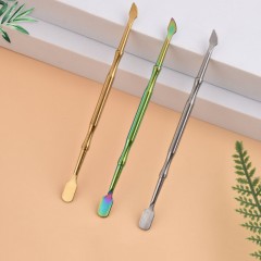Pousse-cuticule professionnel en acier inoxydable à double tête antidérapant