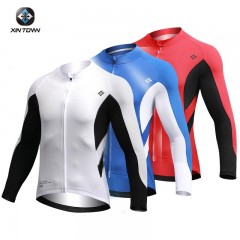 Maillot à manches longues pour vélo de route de couleur unie, respirant et à séchage rapide