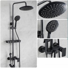 Ensemble pommeau de Douche tout cuivre noir