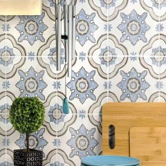 Carreaux  fleuris style ambiance  chaleureuse vintage peints à la main