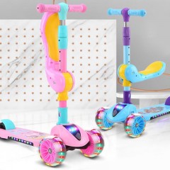 XIONGLANGGE Trotinette pliable à trois roues  avec lumières colorées jouets pour enfants