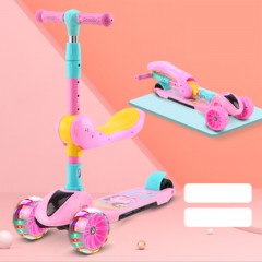 XIONGLANGGE Trotinette pliable à trois roues  avec lumières colorées jouets pour enfants