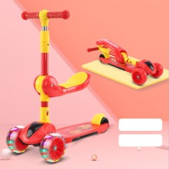 XIONGLANGGE Trotinette pliable à trois roues  avec lumières colorées jouets pour enfants