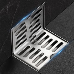 Siphon de sol en L inox type 304 rangée latérale
