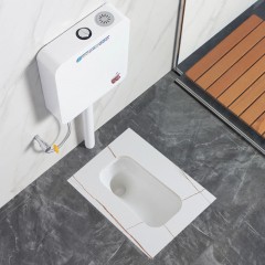 Ensemble de toilette accroupi sans plaque de roche incurvée
