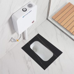 Ensemble de toilette accroupi sans plaque de roche incurvée