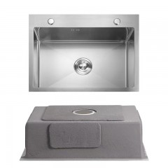 Lavabo à cuve unique en acier inoxydable