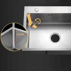 Lavabo à cuve unique en acier inoxydable