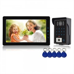 Vigtech Système de contrôle avec d'accès empreinte digitale mot de passe accès infrarouge vision nocturne 9 pouces HD couleur