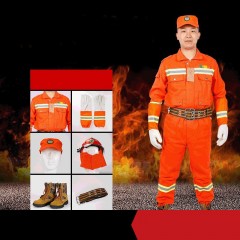 SANQIAN Combinaison de lutte contre les incendies de forêt Set de cinq pièces orange ignifuge