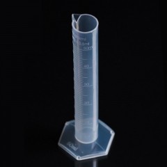 OKMEI  Tube gradué en plastique transparent 50ml avec graduation
