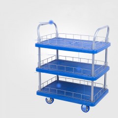 Chariot de transport à plateau silencieux pliant