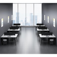 Set de bureau Siège quadruple avec tableau en mélamine