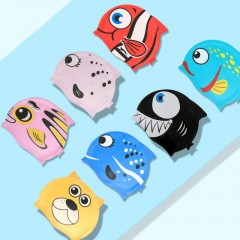 QILANG Bonnet de bain en silicone imperméable bande dessinée pour enfants