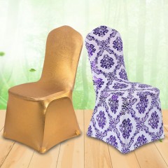 Housse de chaise avec imprimé bronzé entièrement recouvert de fibre de polyester