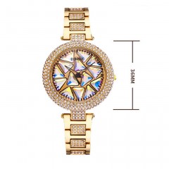 Montres pour dames cadran couleur éblouissante boîtier en alliage avec diamants