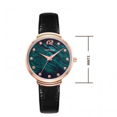 Montres pour femmes Bracelet en cuir nacré Mouvement à quartz imperméable
