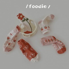 Chaussettes enfants ensemble de cinq pièces dentelle coton dessin animé imprimé