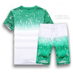 Ensemble de shorts manches courtes pour hommes Gradient Camouflage