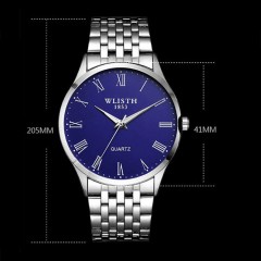 Montre à quartz imperméable à l'eau avec bracelet en acier lumineux