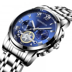 YASHIDUN montres pour les hommes faux trois yeux couronne hélicoïdale aiguilles lumineuses