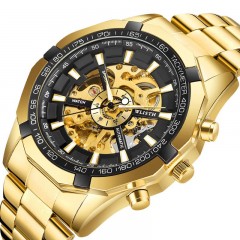 WLISTH montres pour hommes creux mécanique design or