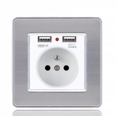 Prise USB Home Français Acier inoxydable