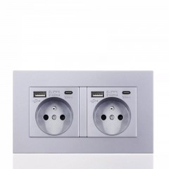 Prise française 2 connexions USB domestique