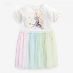 Petite robe maven pour enfants patchwork filé motif imprimé couleur
