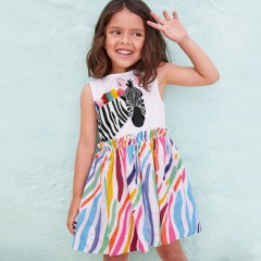 Robes pour filles jupes en coton sans manches tricotées pour enfants