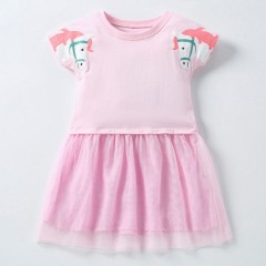 Robes pour filles Robes en coton à manches courtes pour enfants