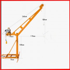 Petite grue treuil manuel rotatif mobile et pliable