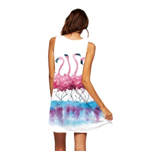Robe sans manche motifs colorés avec col rond
