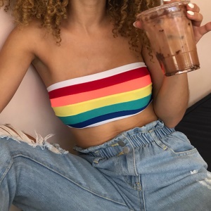 Mini haut multicolore