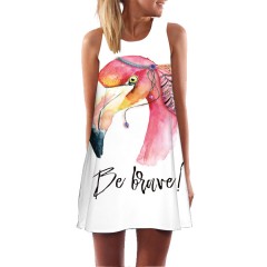 Robe sans manche motifs colorés avec col rond