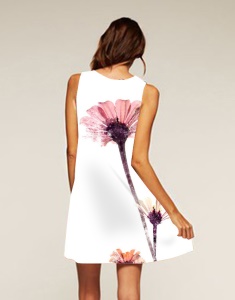 Robe avec col rond et bustier